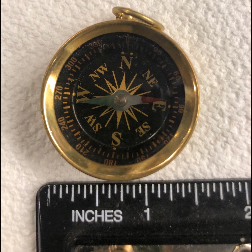 Brass compass for necklace